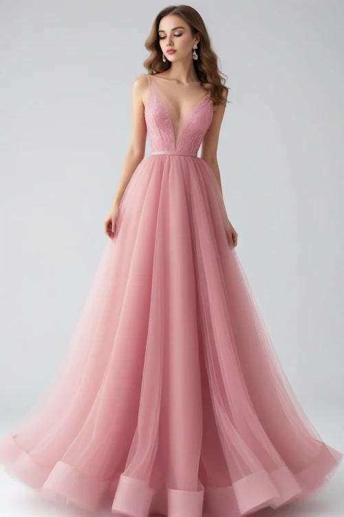 RAQUEL - Luxusowa suknia balowa różowa